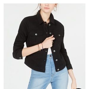 Tinseltown Juniors' Black High-Low Jean Jacket